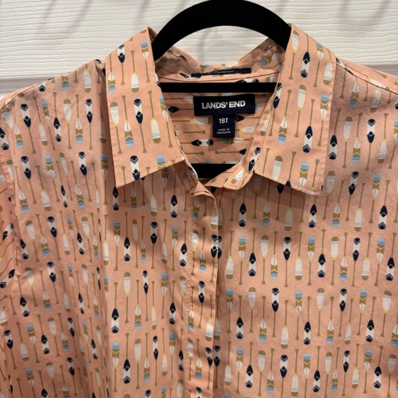 Lands End patterned button down - size XL Tall - Picture 2 of 4